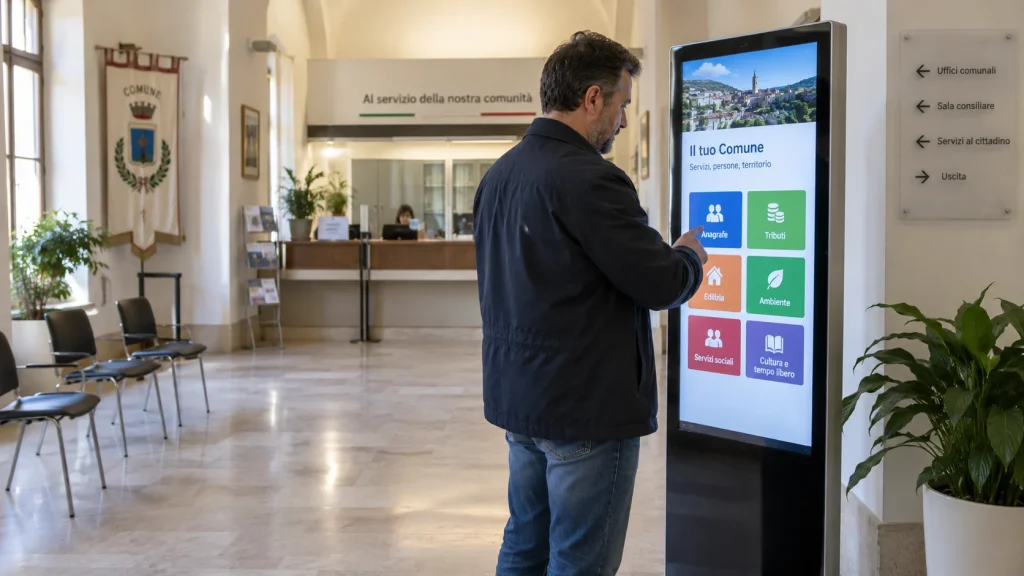 Monitor informativi e totem per gli uffici